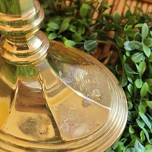 Vintage Weighted Shiny Decorative Stiffel Brass Candle Holder Classic - Picture 9 of 10